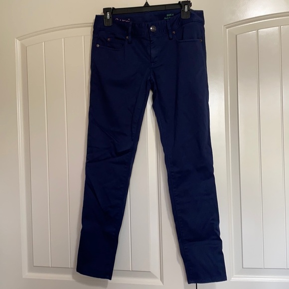 Lilly Pulitzer Worth Skinny Mini Pant Navy Blue Sateen Classic Basic Size 4 - Picture 4 of 16